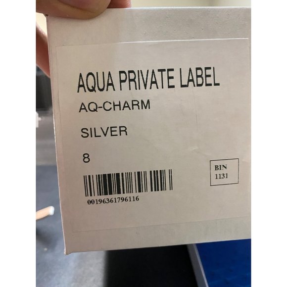 Aqua Women’s Charm Rhinestone Bow Heels Silver Size 8M NWD - Picture 7 of 7